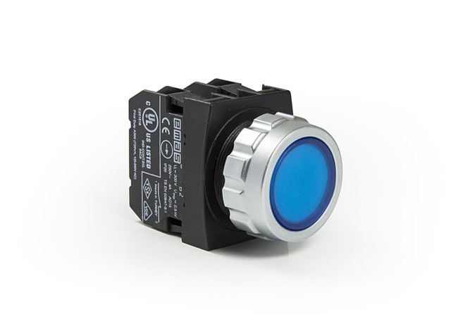 H Series Plastic 2NC Spring Flush Blue 30 mm Control Unit